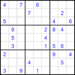 Судоку 9х9 #2707 очень трудный