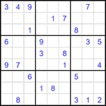 Судоку 9х9 #2709 очень трудный