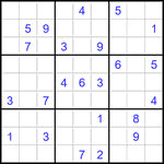 Судоку 9х9 #2763 трудный