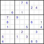 Судоку 9х9 #2786 трудный