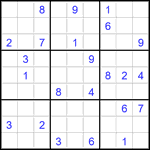 Судоку 9х9 #2806 трудный