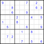 Судоку 9х9 #2807 трудный