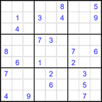 Судоку 9х9 #2813 трудный