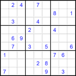 Судоку 9х9 #2818 трудный