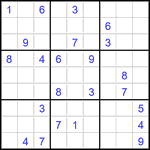 Судоку 9х9 #2819 трудный