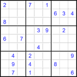 Судоку 9х9 #2827 трудный