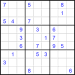 Судоку 9х9 #2831 трудный