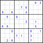 Судоку 9х9 #2833 трудный