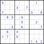 Судоку 9х9 #2840 трудный