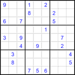 Судоку 9х9 #2913 трудный