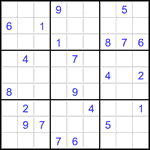 Судоку 9х9 #2909 очень трудный