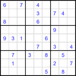 Судоку 9х9 #2964 трудный