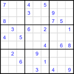 Судоку 9х9 #2986 трудный