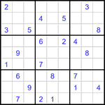 Судоку 9х9 #3011 трудный