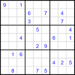 Судоку 9х9 #3015 трудный