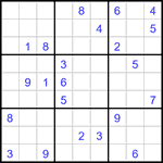 Судоку 9х9 #3019 трудный