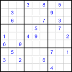 Судоку 9х9 #3020 трудный
