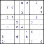 Судоку 9х9 #2998 очень трудный