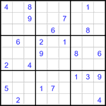 Судоку 9х9 #3016 очень трудный