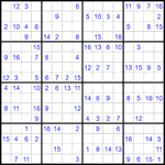 Судоку 16х16 #89 очень трудный