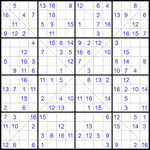 Судоку Х 16х16 #84 легкий