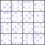 Судоку Х 16х16 #78 трудный