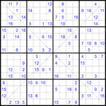 Судоку Х 16х16 #81 трудный
