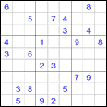 Судоку 9х9 #3050 трудный