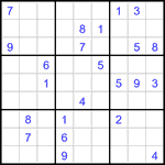 Судоку 9х9 #3029 очень трудный