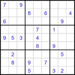 Судоку 9х9 #3100 трудный