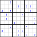 Судоку 9х9 #3107 трудный