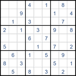 Судоку “Ход конем” 9х9 #30 легкий Судоку “Ход конем” 9х9 #30 легкий