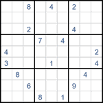 Судоку “Ход конем” 9х9 #22 трудный