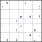 Судоку “Ход конем” 9х9 #30 трудный Судоку “Ход конем” 9х9 #30 трудный