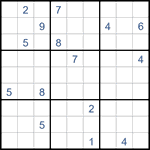 Судоку “Ход конем” 9х9 #29 очень трудный