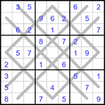 Судоку-аргайл 9х9 #31 легкий Судоку-аргайл 9х9 #31 легкий