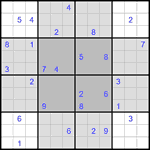 Судоку-бабочка #30 трудный