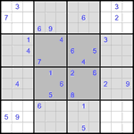 Судоку-бабочка #28 очень трудный