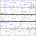 Судоку 20х20 #48 очень трудный