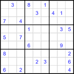 Судоку 9х9 #3121 трудный