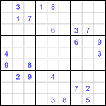 Судоку 9х9 #3124 трудный