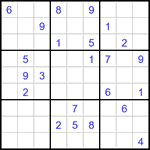 Судоку 9х9 #3129 трудный