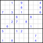 Судоку 9х9 #3134 трудный