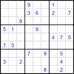 Судоку 9х9 #3140 трудный