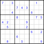 Судоку 9х9 #3144 трудный