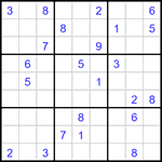 Судоку 9х9 #3164 трудный