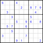 Судоку 9х9 #3150 очень трудный