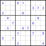 Судоку 9х9 #3152 очень трудный