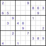 Судоку 9х9 #3160 очень трудный