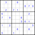 Судоку 9х9 #3173 трудный